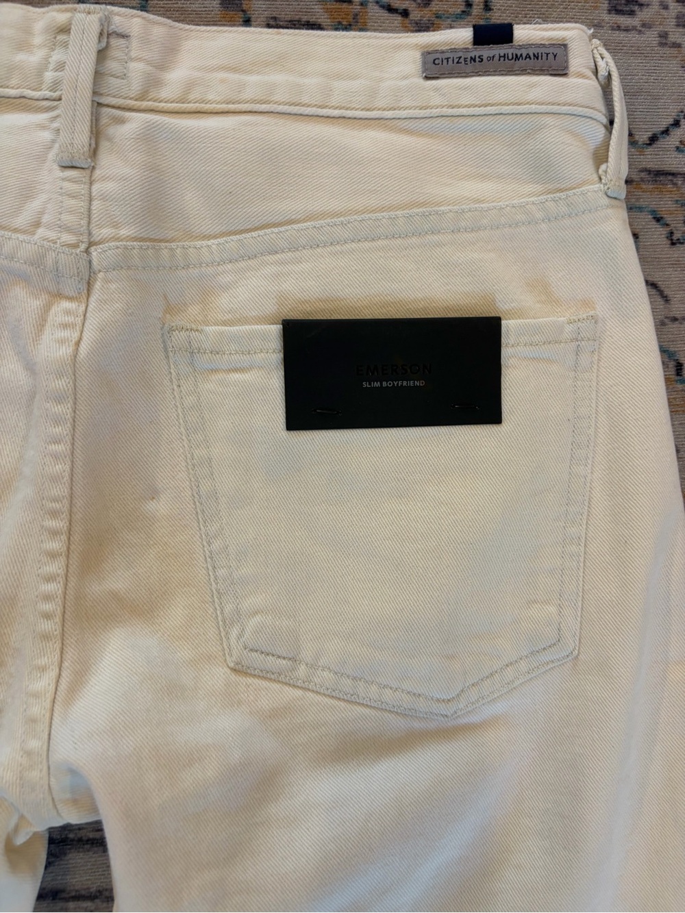 Citizens Of Humanity NWT 25 Emerson Slim Boyfriend Cream Denim Mid Rise - Picture 7 of 13